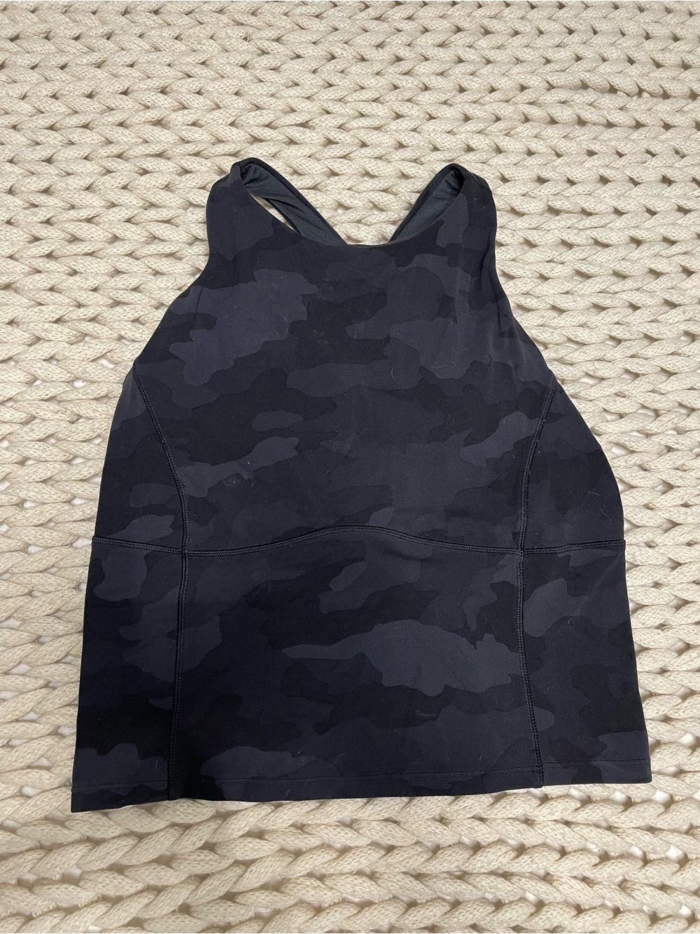 lululemon athletica Black Camo High-Neck Tank
